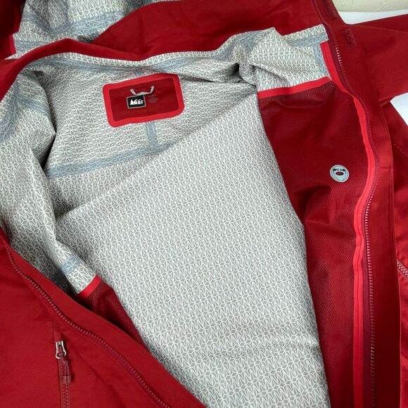 ~ REI Mens XXL E1 Elements Rain Jacket Hooded Shell Light Resistant Zips Adjusts - Picture 8 of 16